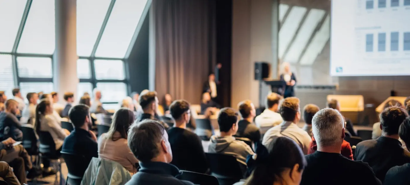 Delegates following a session at a previous International Insurance Conference